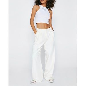 Nasty Gal Pleat Front Wide Leg Trousers